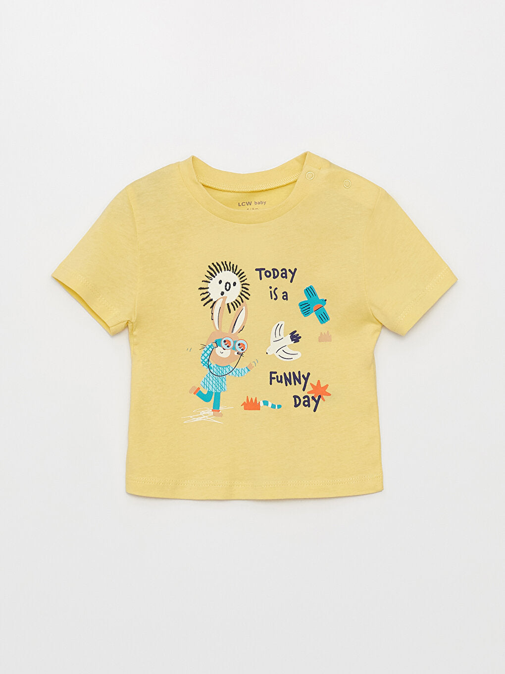 Crew Neck Printed Short Sleeve Baby Boy T-Shirt and Shorts 2-Piece Set