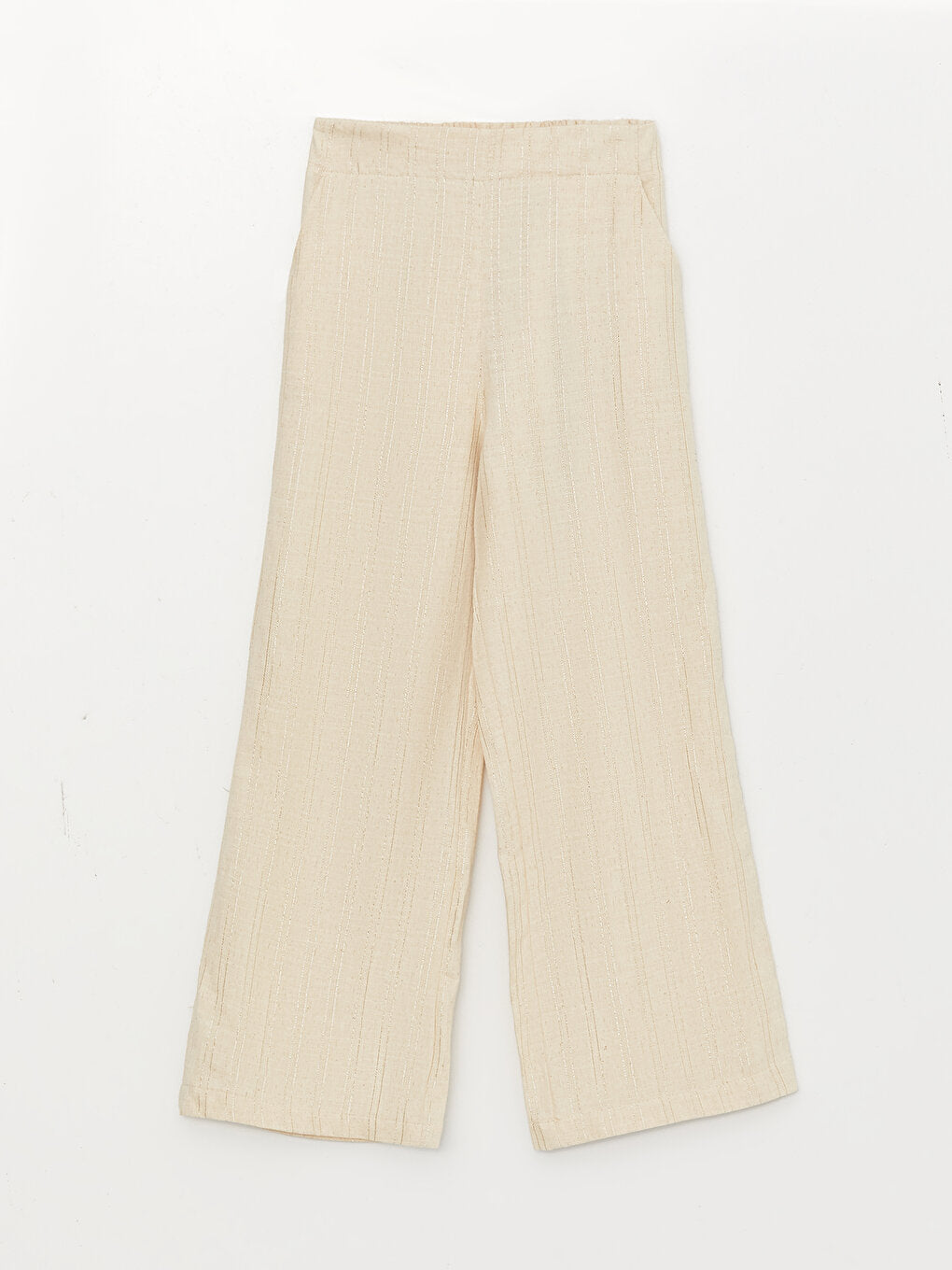 Wide Leg Girls' Trousers with Elastic Waist