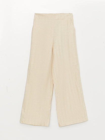 Wide Leg Girls' Trousers with Elastic Waist