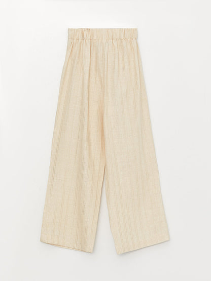 Wide Leg Girls' Trousers with Elastic Waist