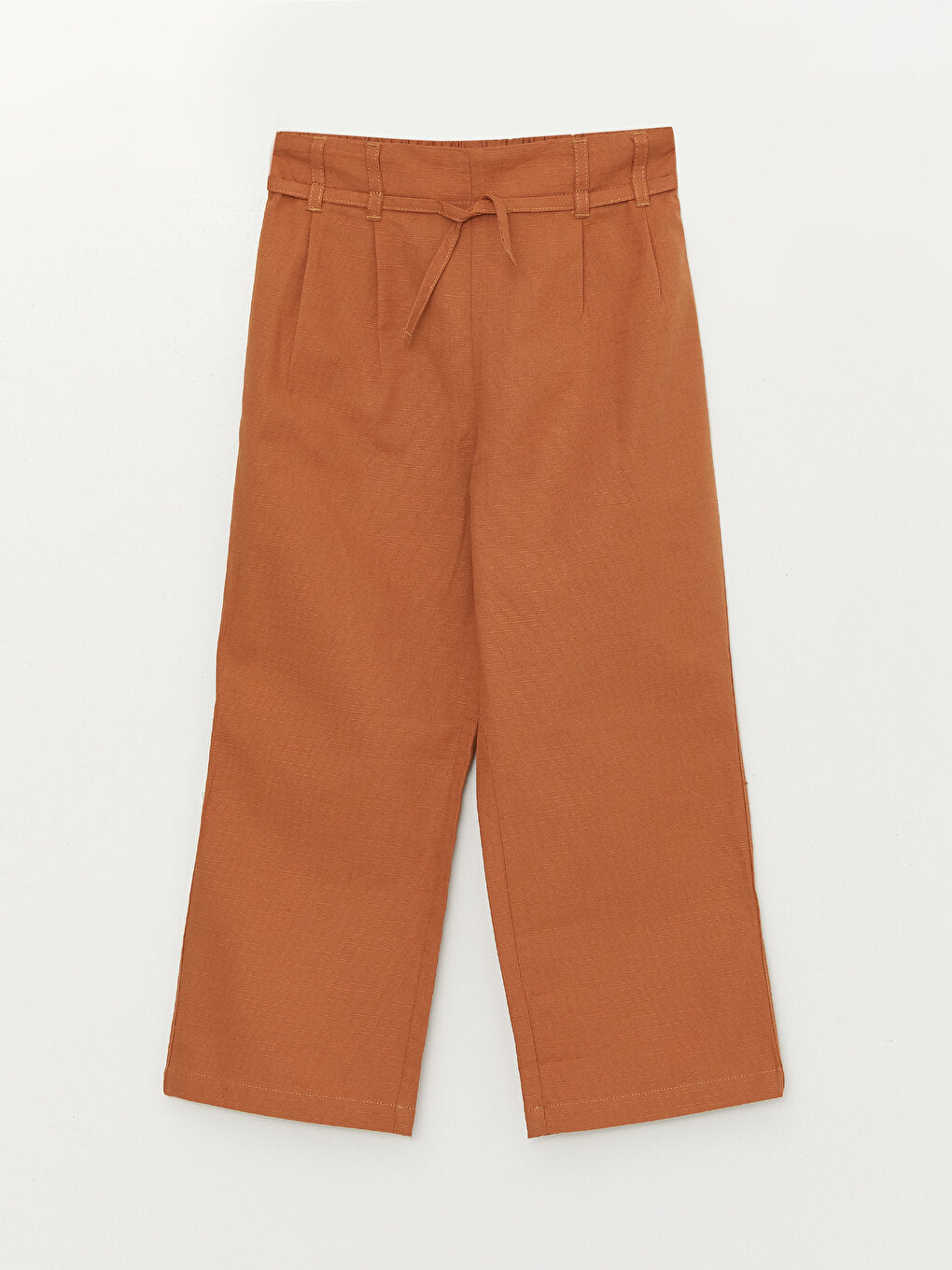 Basic Wide Leg Girls' Trousers with Elastic Waist