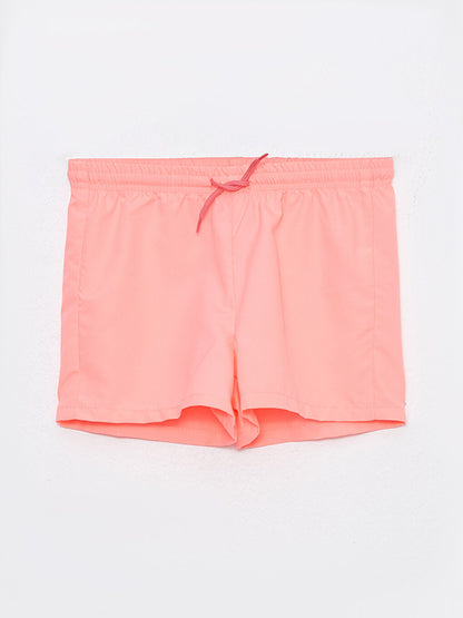 Basic Girls' Swim Shorts with Elastic Waist