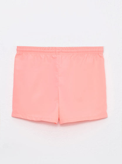 Basic Girls' Swim Shorts with Elastic Waist