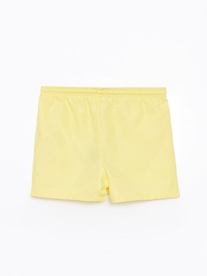 Basic Girls' Swim Shorts with Elastic Waist