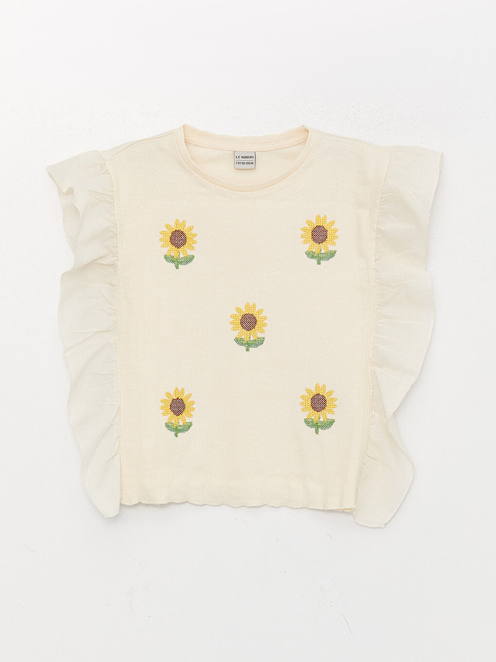 Crew Neck Embroidered Girl's T-Shirt