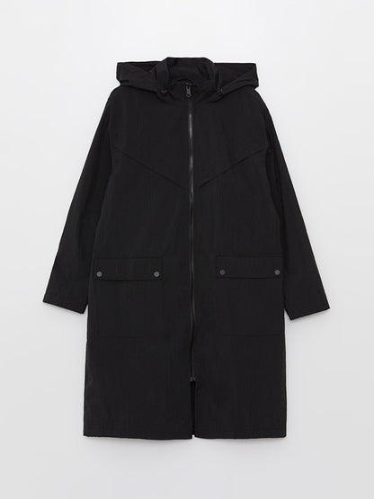 Women's Hooded Plain Raincoat