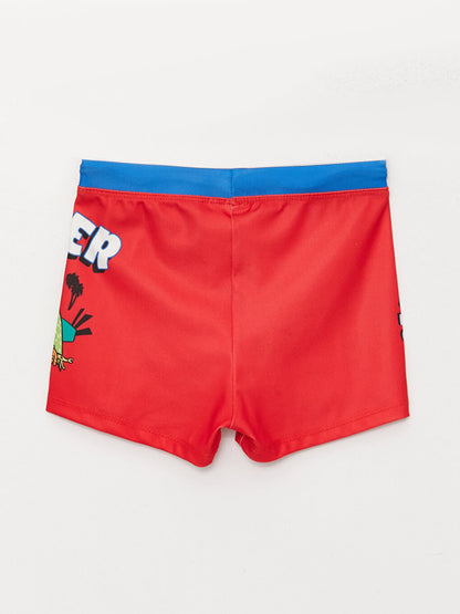 Printed Quick Drying Boys Boxer Swimsuit