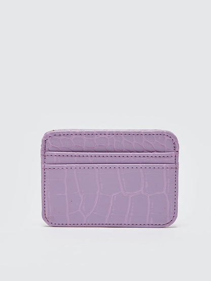 Leather Look Crocodile Patterned Women's Card Holder