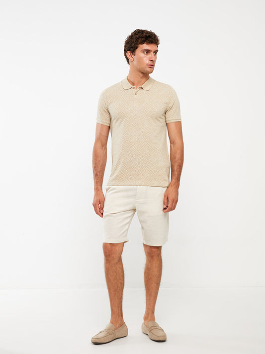 Slim Fit Linen Blend Men's Shorts