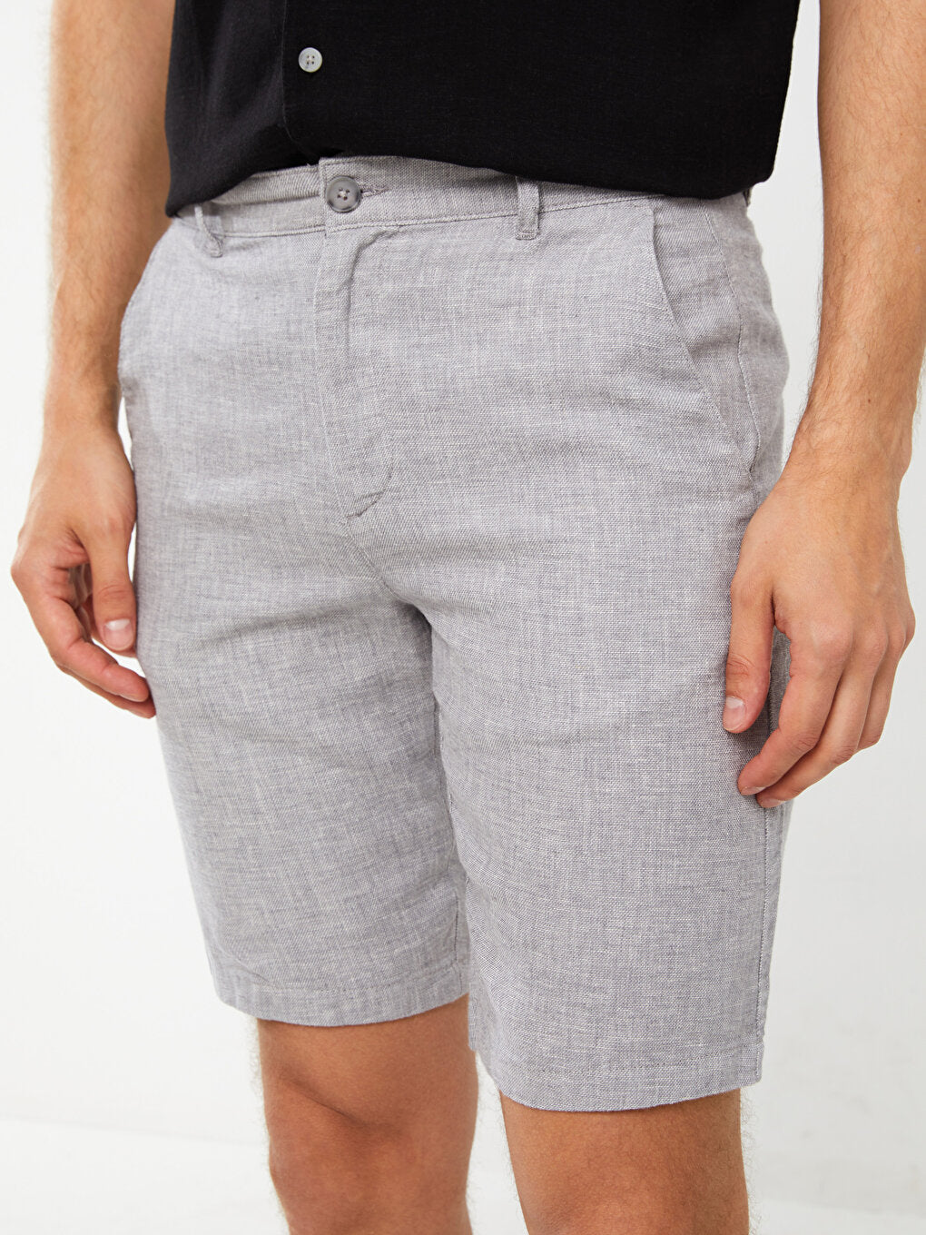 Slim Fit Linen Blend Men's Shorts