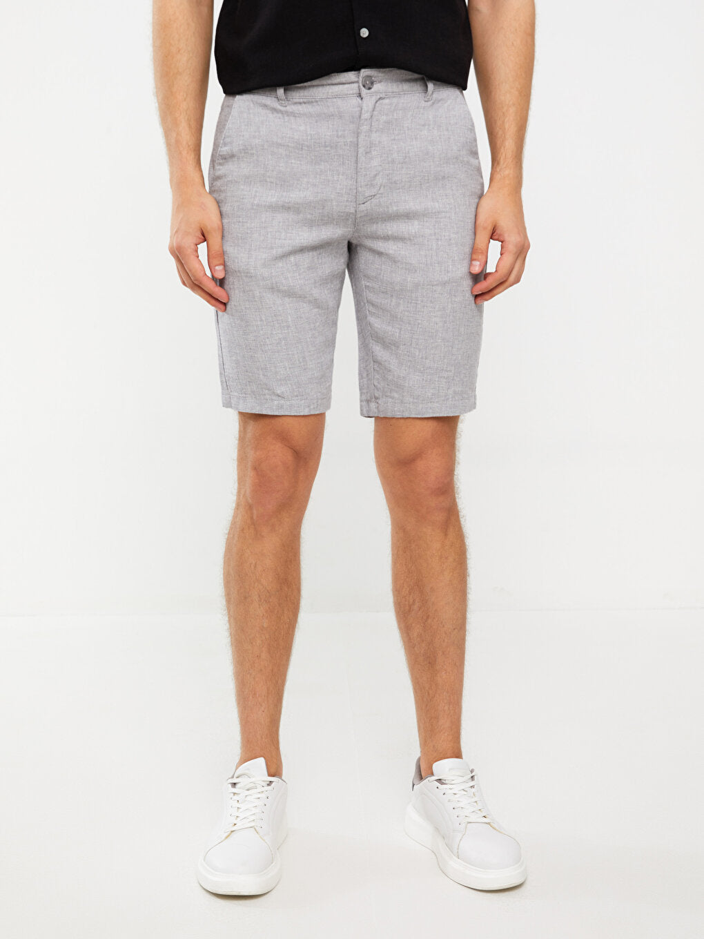 Slim Fit Linen Blend Men's Shorts