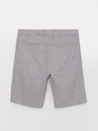 Slim Fit Linen Blend Men's Shorts