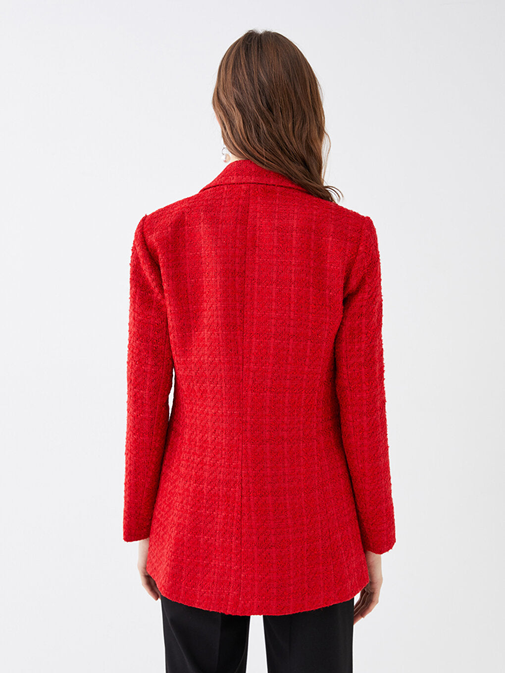 Self-patterned Long Sleeve Women's Blazer Jacket