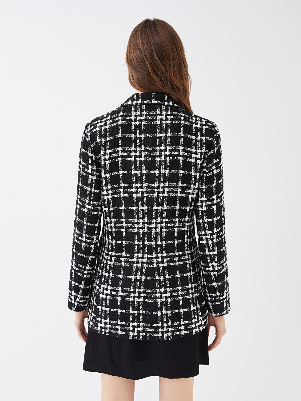 Patterned Long Sleeve Women's Blazer Jacket