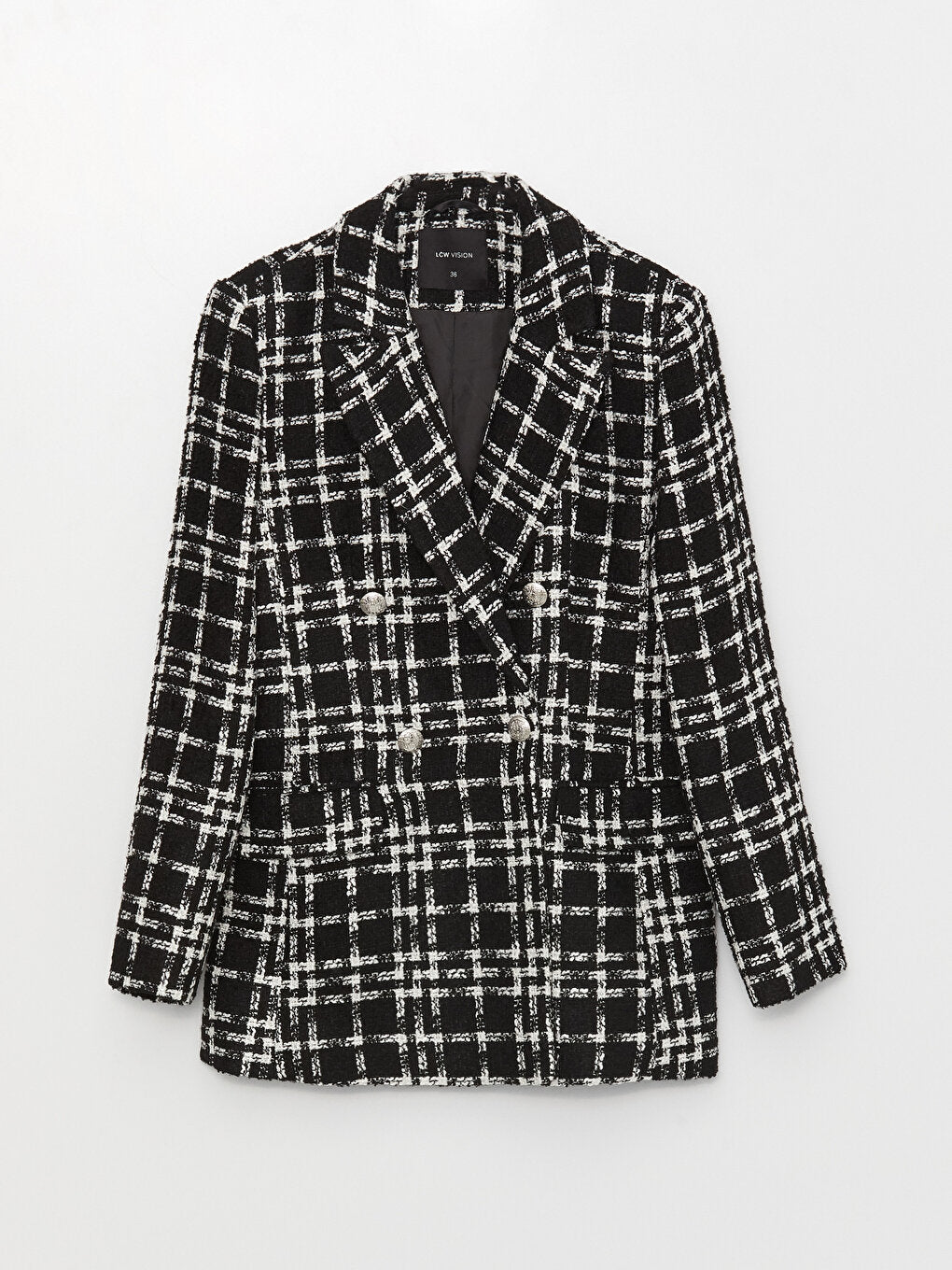 Patterned Long Sleeve Women's Blazer Jacket