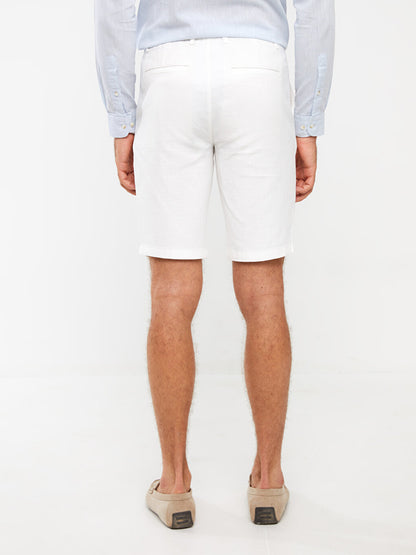 Slim Fit Men's Shorts with Waist Tie Detail