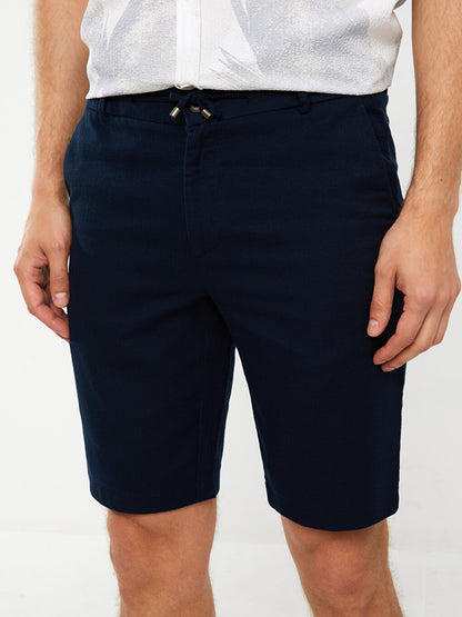 Slim Fit Men's Shorts with Tie Waist Detail