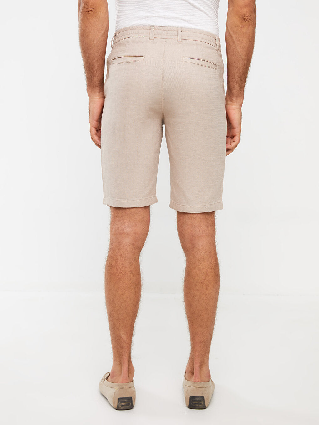 Slim Fit Men's Shorts with Waist Tie Detail