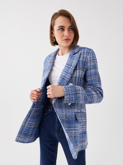 Patterned Long Sleeve Women's Blazer Jacket