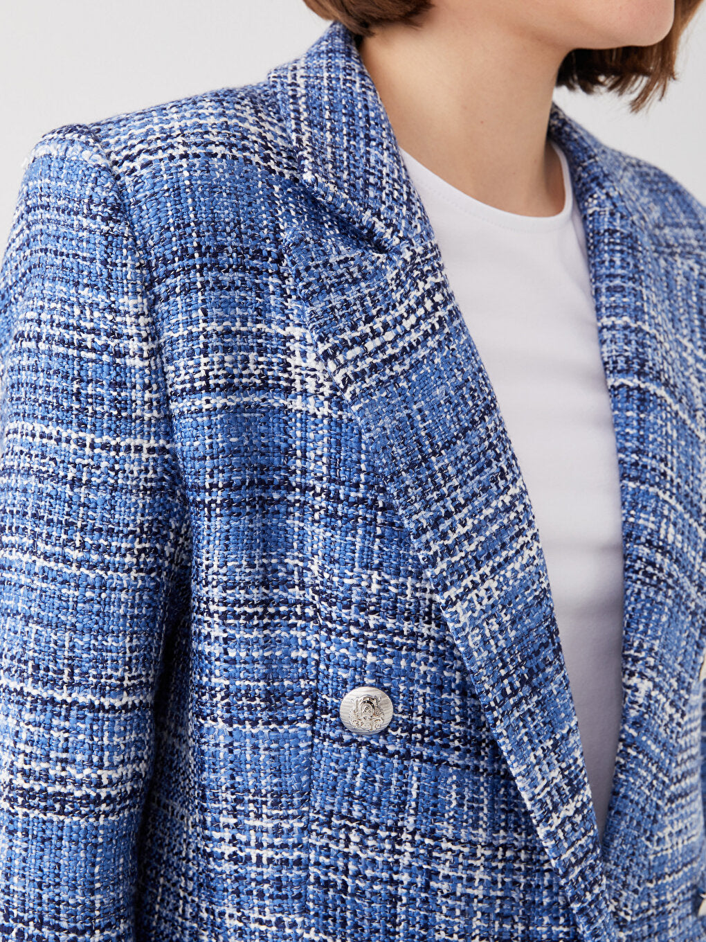 Patterned Long Sleeve Women's Blazer Jacket