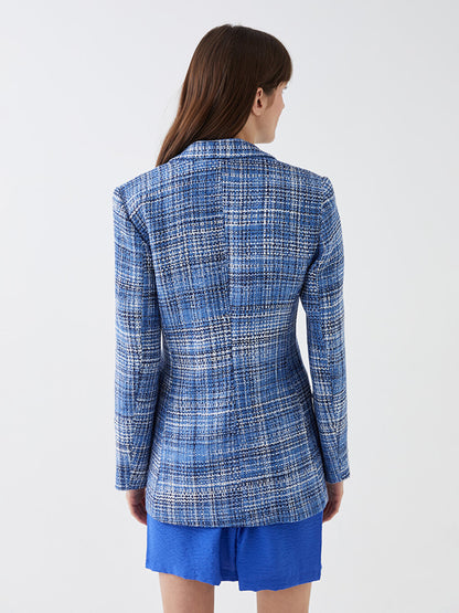 Patterned Long Sleeve Women's Blazer Jacket