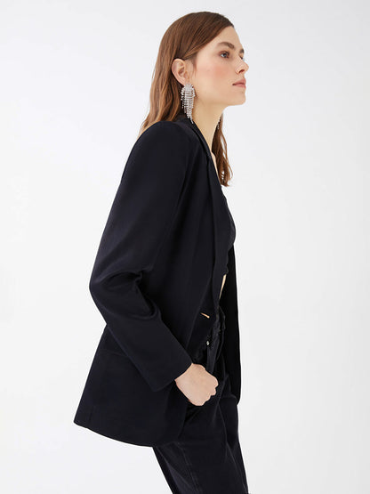 Plain Women's Satin Blazer Jacket