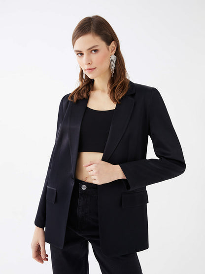 Plain Women's Satin Blazer Jacket