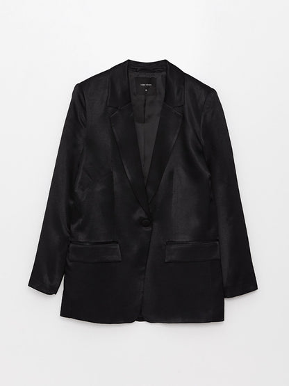 Plain Women's Satin Blazer Jacket