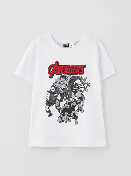 Crew Neck Avengers Printed Short Sleeve Boys' T-Shirt