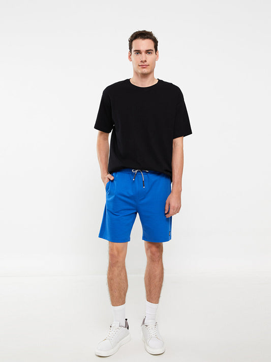 Slim Fit Men's Shorts with Waist Tie Detail