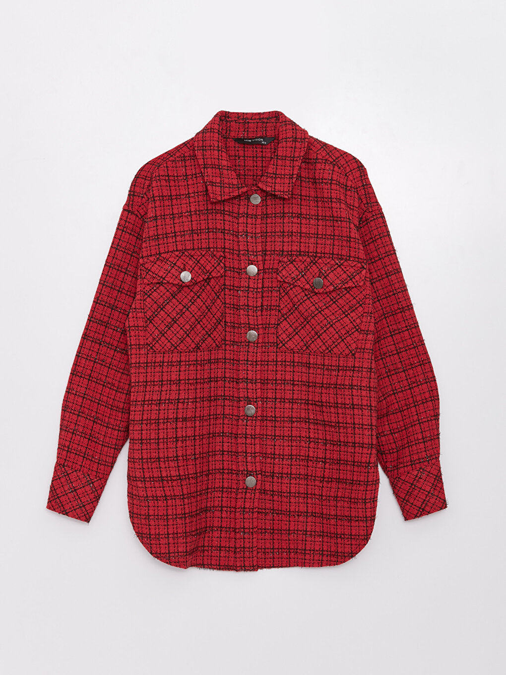 Front Button Closure Plaid Long Sleeve Women's Shirt