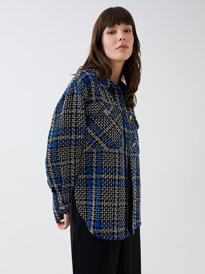 Plaid Long Sleeve Women's Shirt Jacket