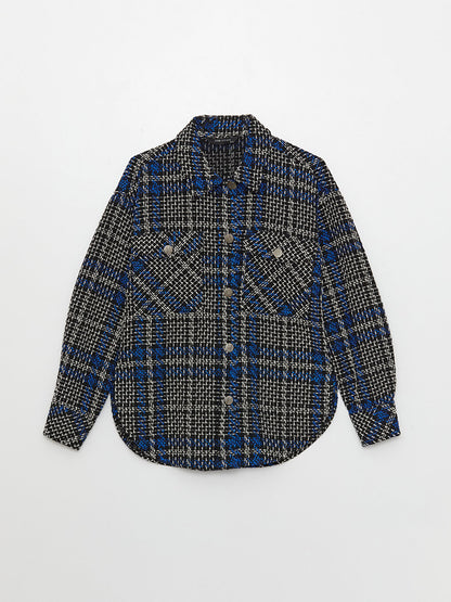 Plaid Long Sleeve Women's Shirt Jacket