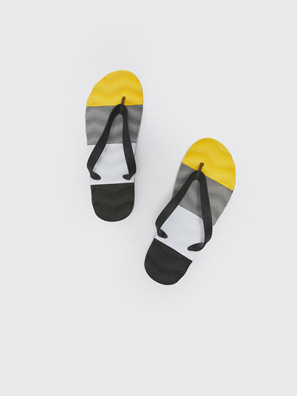 Color Blocked Men's Flip Flops