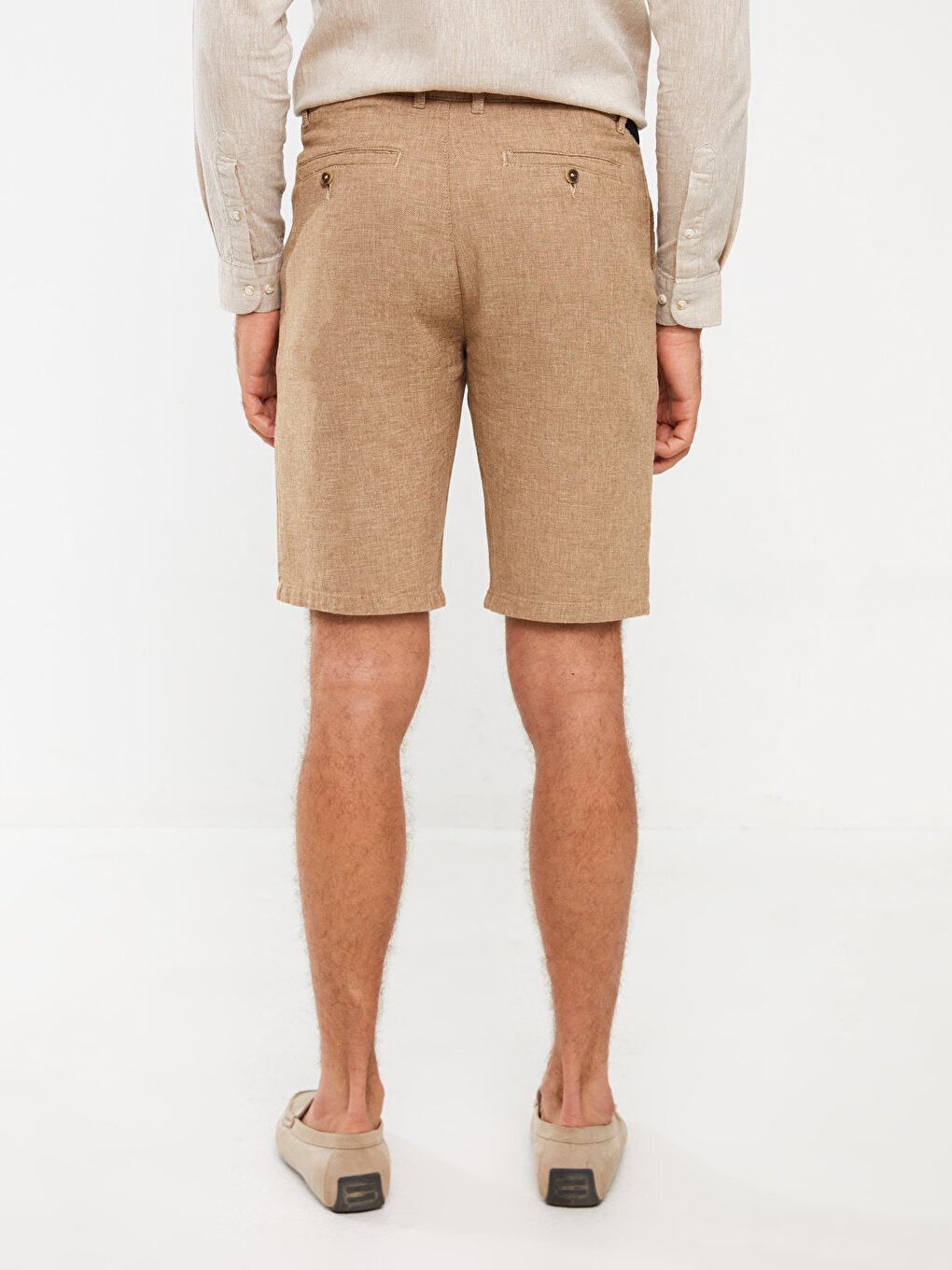 Slim Fit Linen Blend Men's Shorts