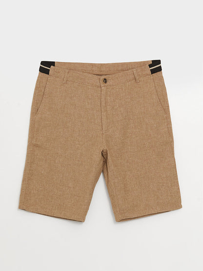 Slim Fit Linen Blend Men's Shorts