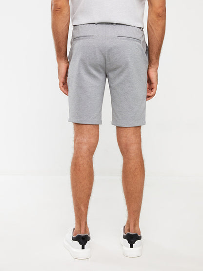 Slim Fit Men's Shorts with Elastic Waist