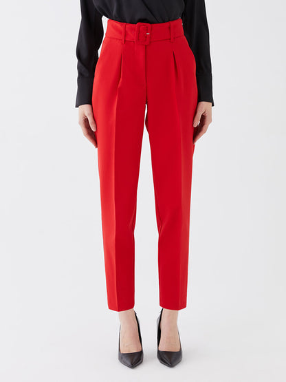 High Waist Slim Fit Women's Trousers