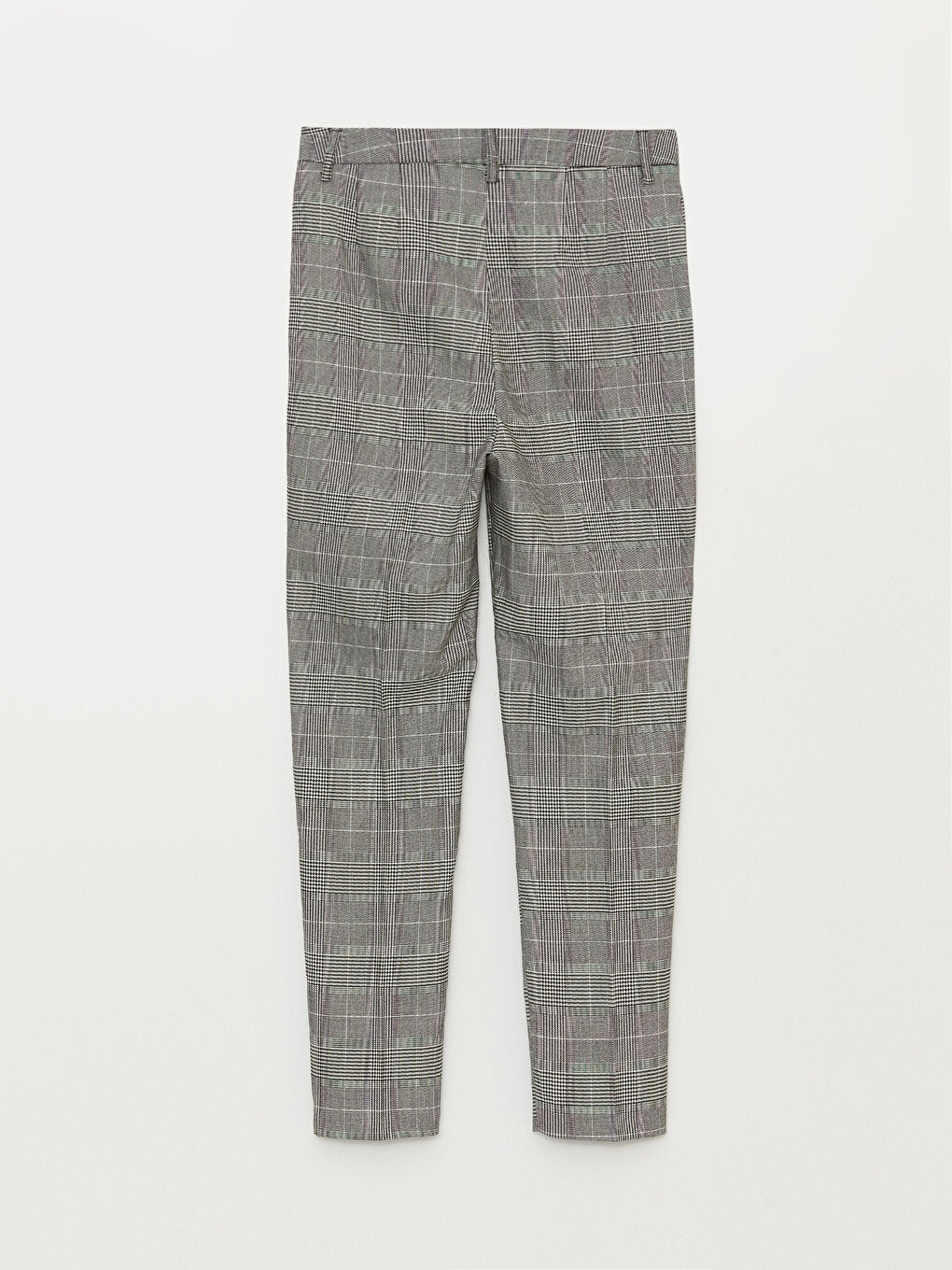 High Waist Standard Fit Plaid Women's Trousers