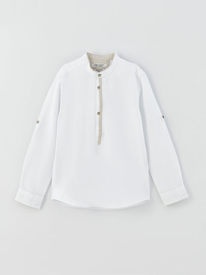 Judge Collar Basic Long Sleeve Boy's Shirt