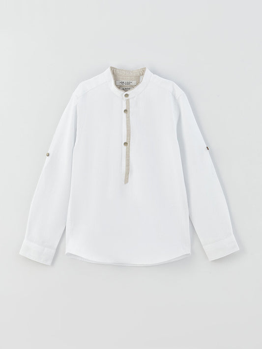 Judge Collar Basic Long Sleeve Boy's Shirt