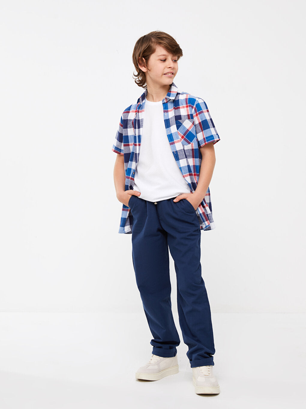 Basic Boy's Trousers with Elastic Waist