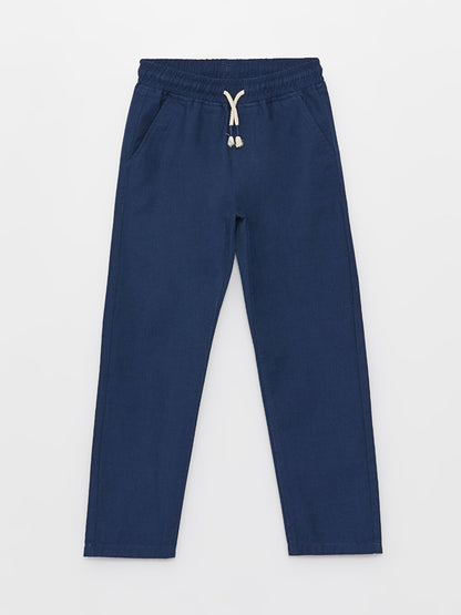 Basic Boy's Trousers with Elastic Waist