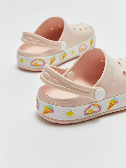 Girls' Beach Sandals with Patch Detail