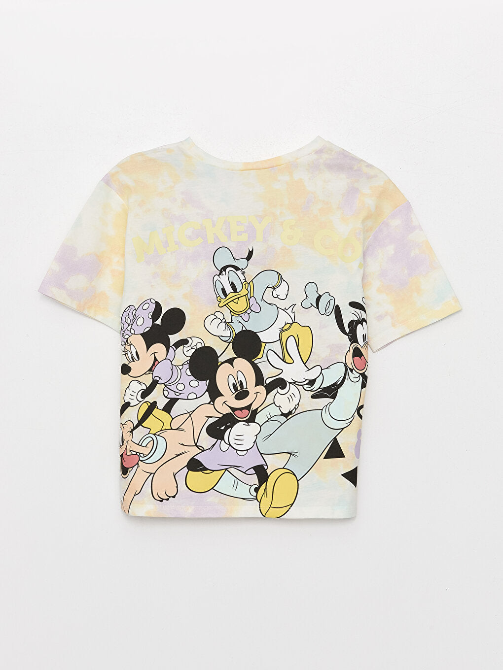 Crew Neck Mickey Mouse Printed Short Sleeve Girls' T-Shirt