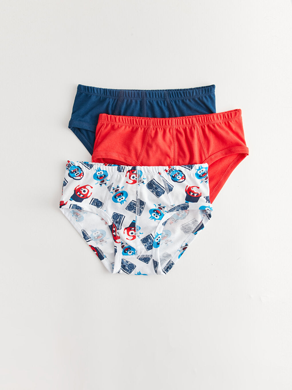 Printed Cotton Boy's Panties 3-Piece