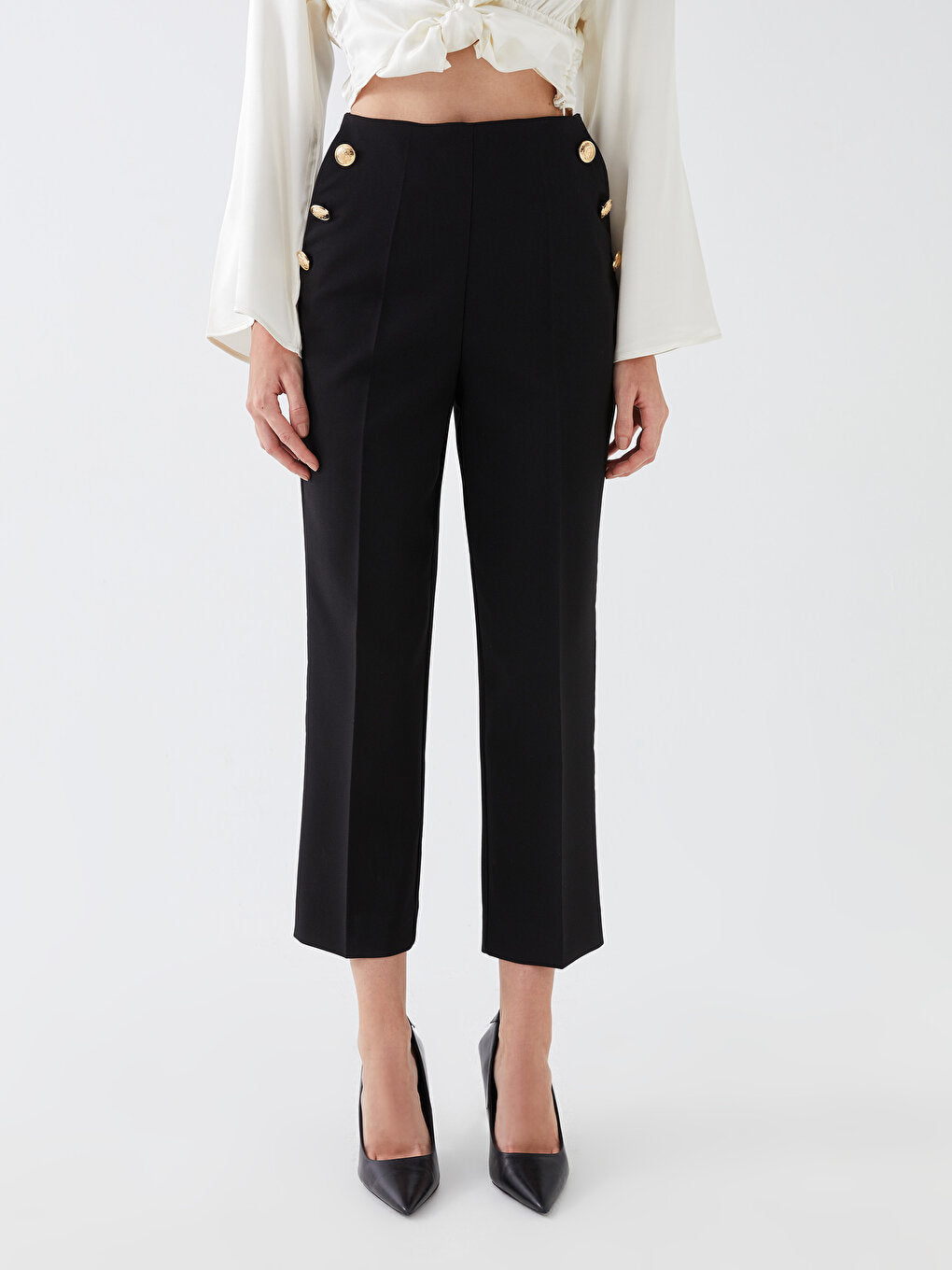 High Waist Standard Fit Women's Trousers