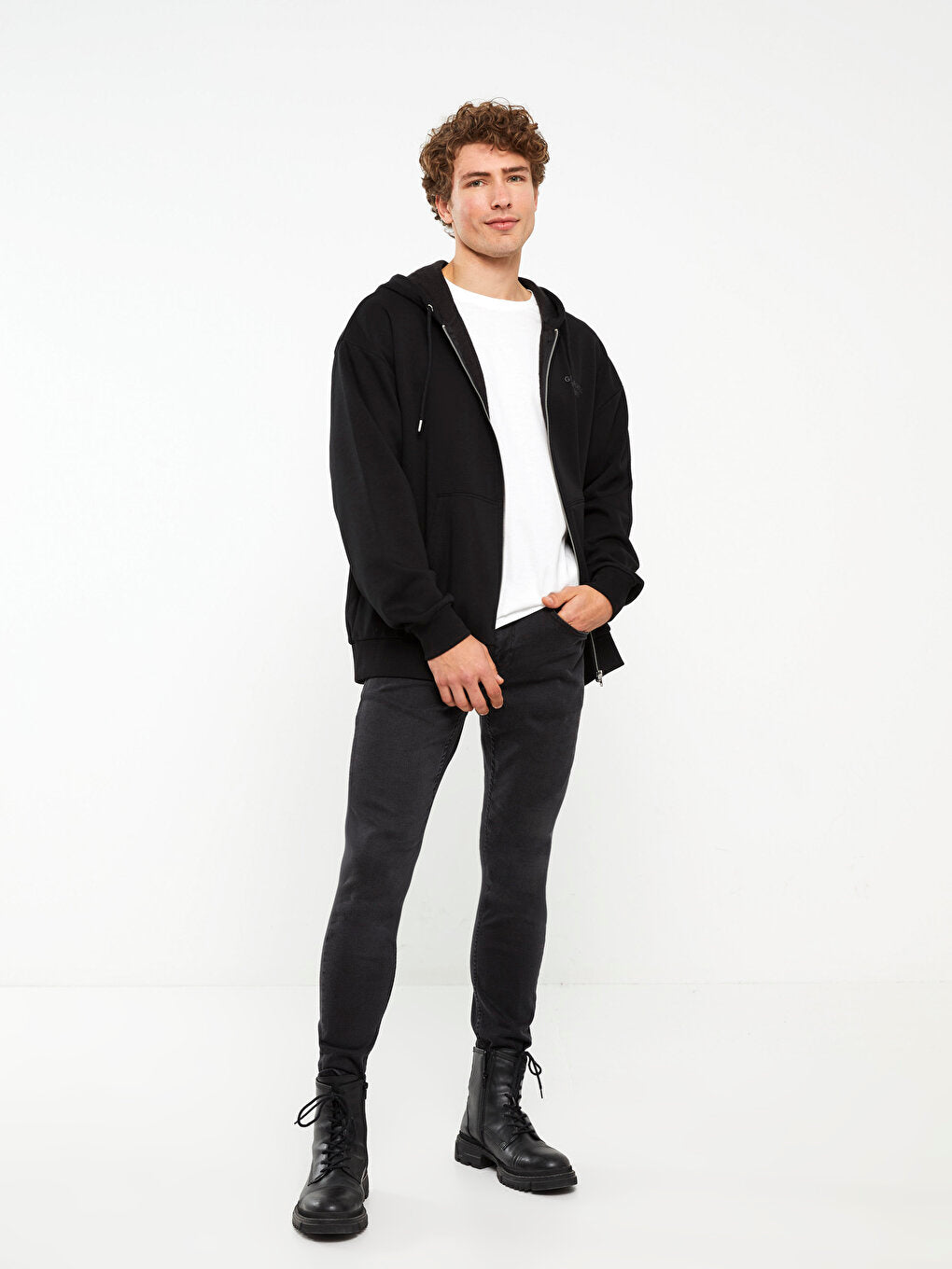 Hooded Long Sleeve Men's Sports Cardigan