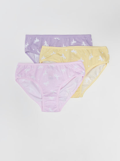 Printed Cotton Girl's Panties 3-Piece