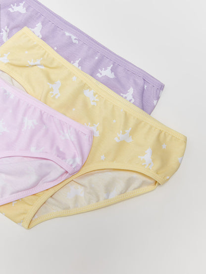 Printed Cotton Girl's Panties 3-Piece